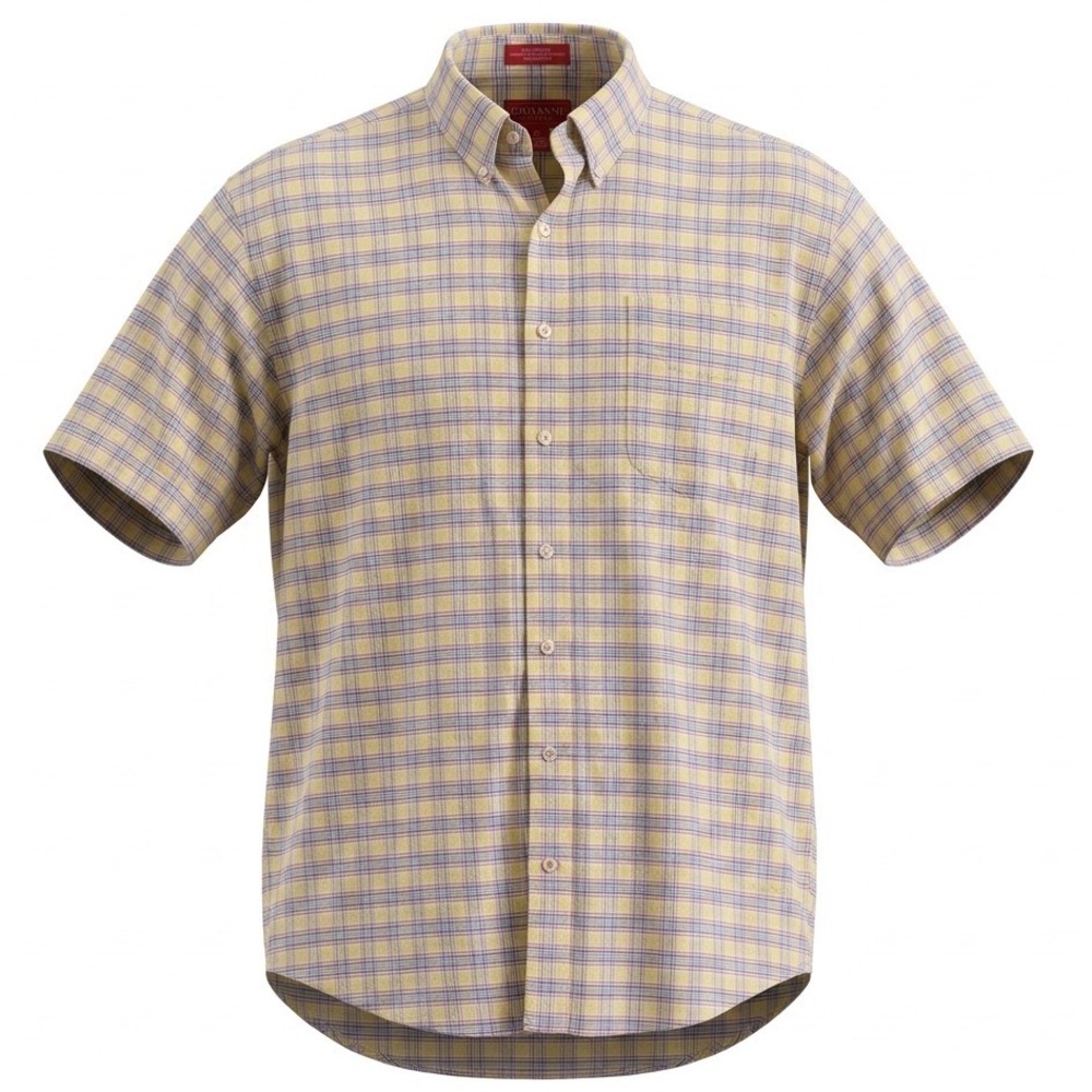 Daniel Cremieux Classics Mens XL Yellow Plaid Short Sleeve Button Down Shirt